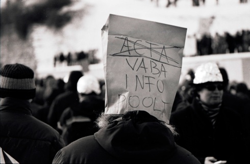 Demonstration against ACTA; Februarz 11, 2012, Agfa APX 100